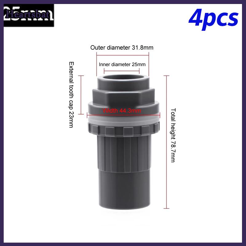 [Heartsbat] 2 chiếc đầu nối PVC ống thoát nước bể cá dày 20 25 32 mm ống thoát nước trong vườn đầu nối đầu vào bể cá cho bể cá - 3