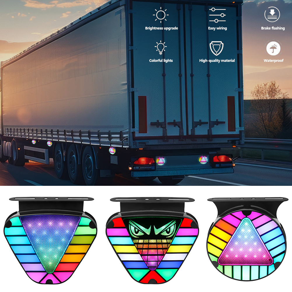 Takimeo Xe Xe Xe Tải Đầy Màu Sắc Phanh đèn tín hiệu Tam Giác Sporty LED đèn sương mù phía sau Đuôi đèn phanh Thứ Ba Đuôi Dừng đèn nhấp nháy đèn LED