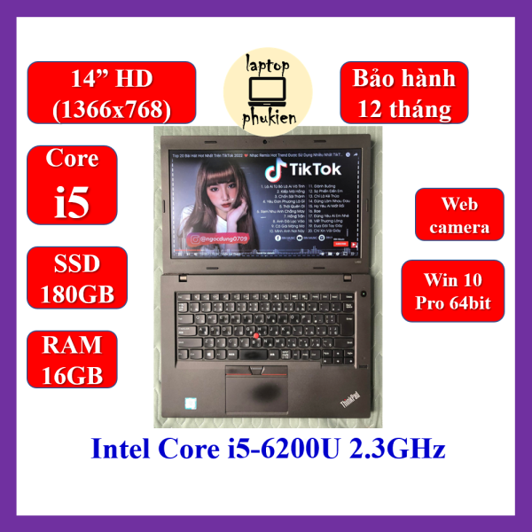 Bảng giá laptop giá rẻ - Lenovo thinkpad L460 Core i5 6200U 2.3GHz, ram 16GB, SSD180GB, 14 - chính hãng bảo hành 1 năm Phong Vũ