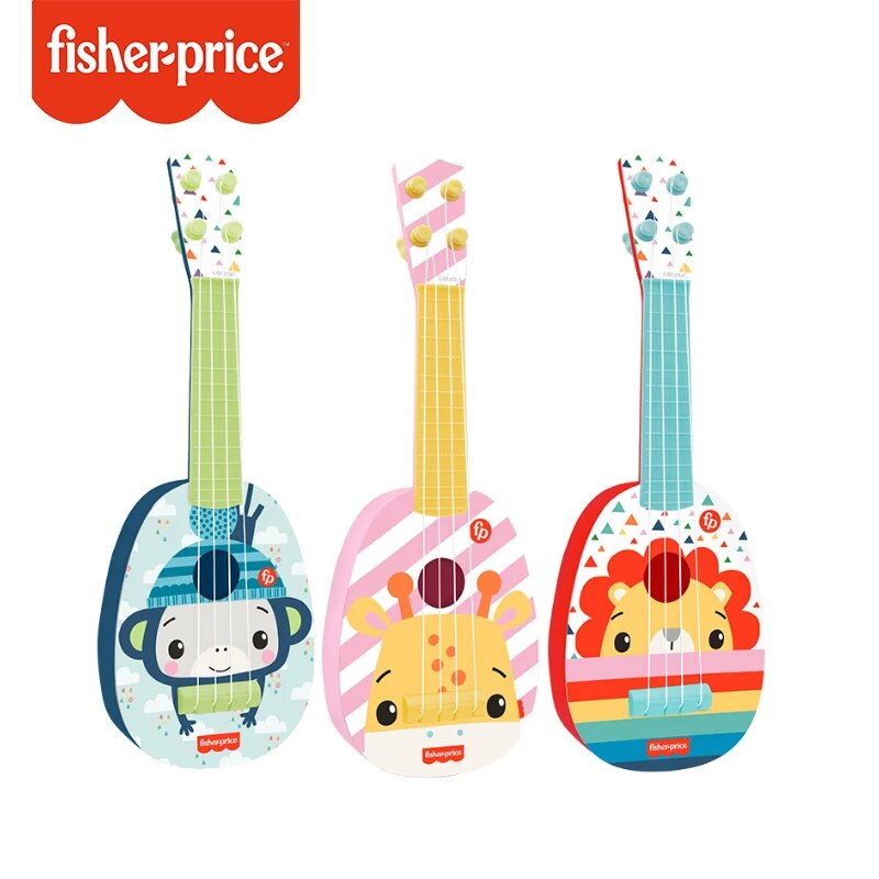 Fisher giá-Ukulele kích thước nhỏ cho trẻ mới biết đi, nhạc cụ để chơi, quà tặng MATTEL Đồ chơi chính hãng