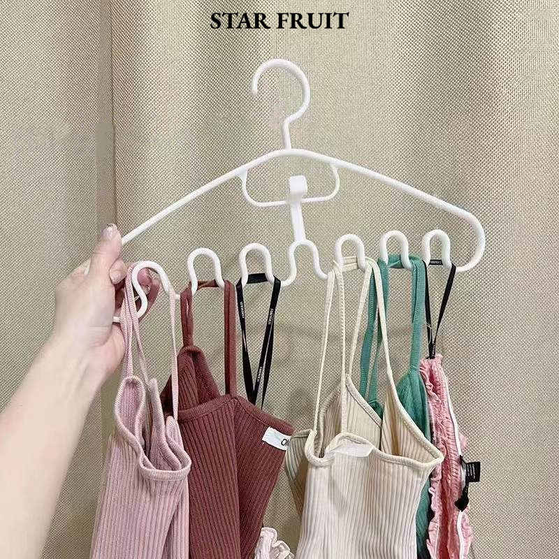 STAR FRUIT⭐ Multi-Function Wave Hanger for Bras, Scarves and Neckties - Space-Saving Closet Organizer with 6 Hooks ราคา 22 บาท*ส่งฟรี