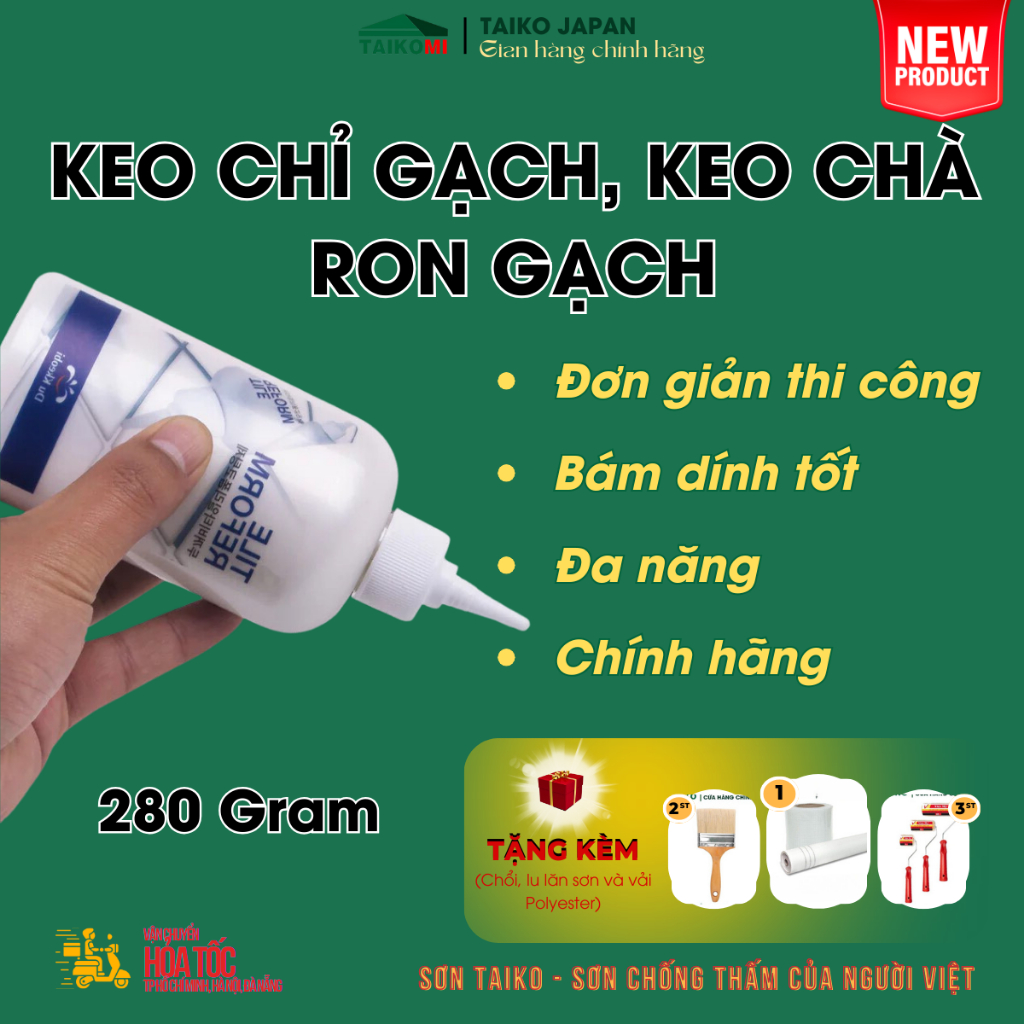 Lọ Sơn Kẻ Chỉ Gạch Công Nghệ HQ 280ml - Keo Chà Ron Sứ Đa Năng