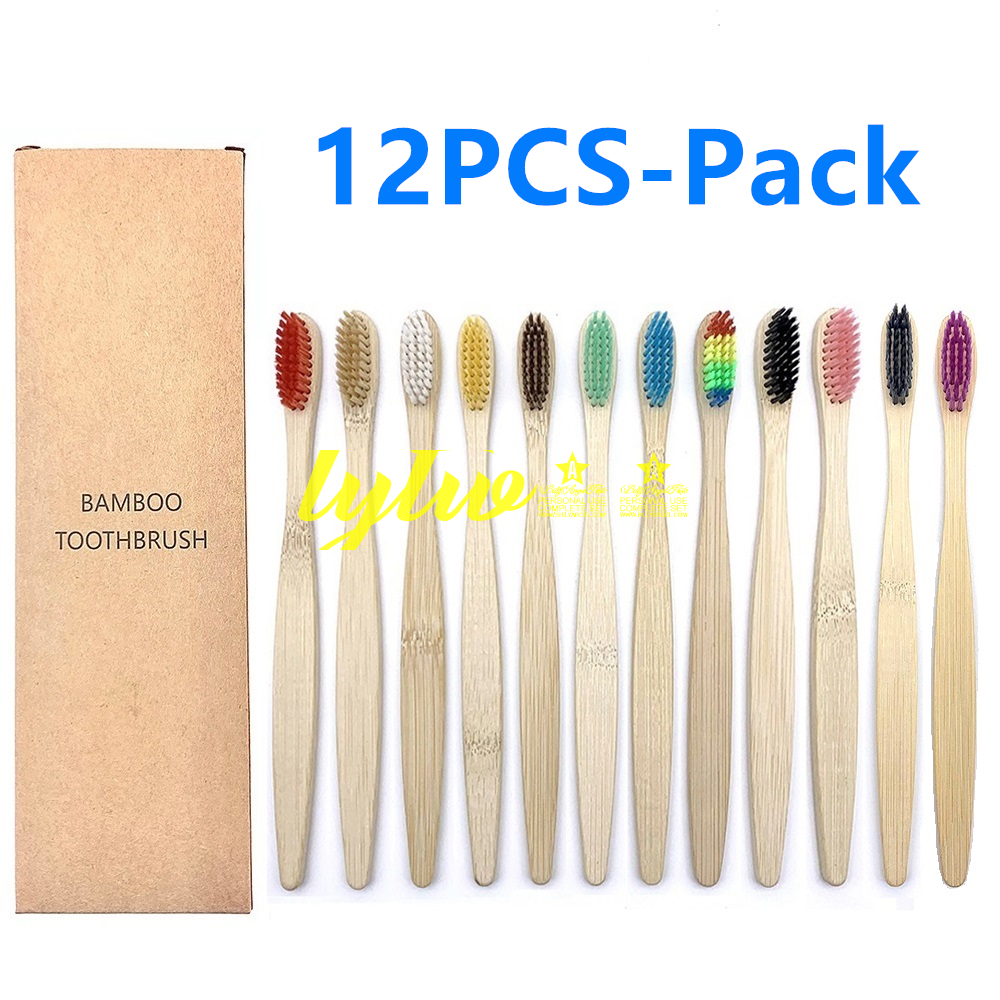 Than bàn chải đánh răng bằng tre 12/10 cái bàn chải đánh răng tự nhiên thân thiện với môi phân hủy sinh học chăm sóc răng miệng khỏe mạnh bàn chải đánh răng bằng gỗ