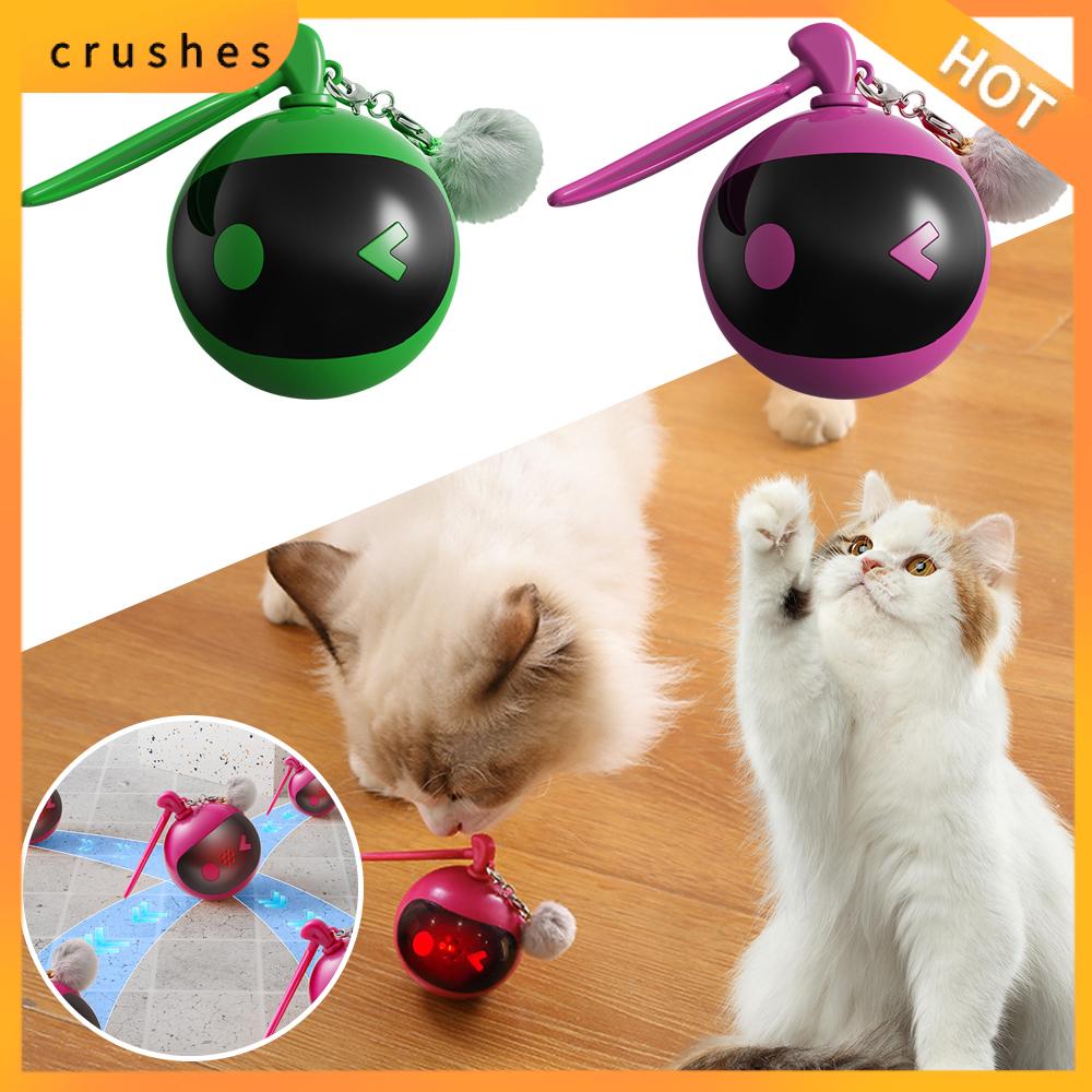 CRUSHES Chiếu sáng Bóng mèo tự động Với dây chuyền bóng 2.5inch Đồ chơi cho mèo Chim Hót Bionic Bóng