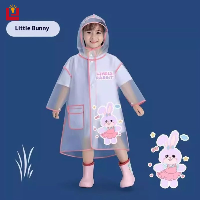 YONUO Áo mưa đáng yêu cho trẻ em với áo pon-sô chống thấm nước thiết kế thỏ cho trẻ mới biết đi và trẻ mẫu giáo
