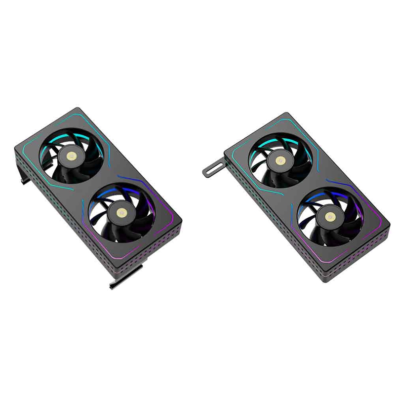 -2 ARGB Computer Memory Heatsink,Paired with High-Performance Dual Fans,for DDR/DDR2/DDR3/DDR4/DDR5 - 2
