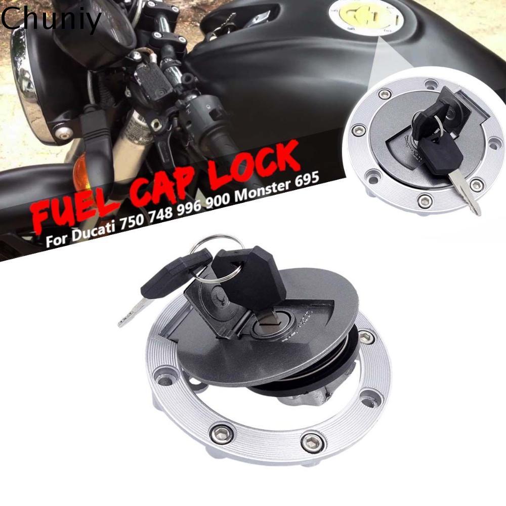 CHUNIY phổ quát Thép không gỉ Phụ tùng xe máy Nắp bình xăng xe máy Với 2 phím Nắp nhiên liệu Nắp bình dầu xe máy