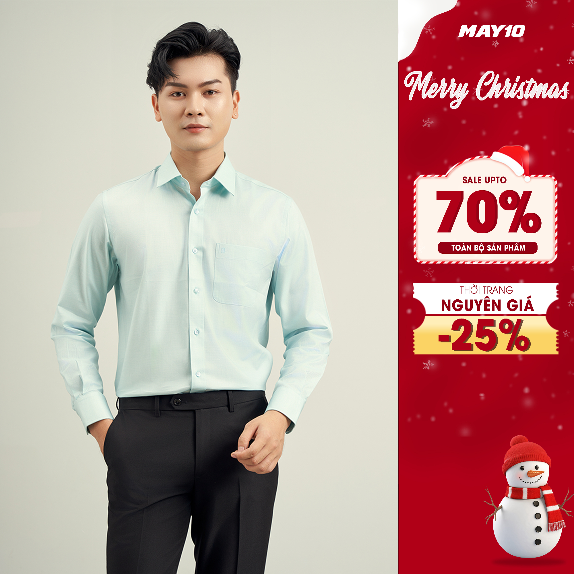 Sơ mi nam dài tay May 10 form Regular mã 010121241LT