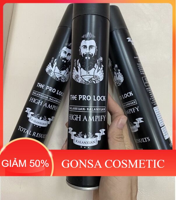 gôm xịt tóc the pro lock dùng để xịt giữ nếp tóc sau khi tạo kiểu tóc xong dùng gôm xịt giúp giữ nếp lâu hơn - GONSA COSMETIC