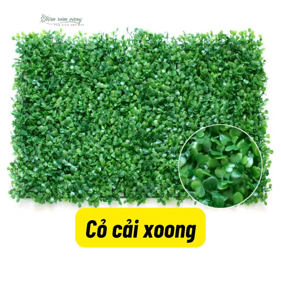 Thảm cỏ nhân tạo trang trí -Thảm cỏ cải xoong, cỏ nhân tạo trang trí treo tường kích thước 40x60cm