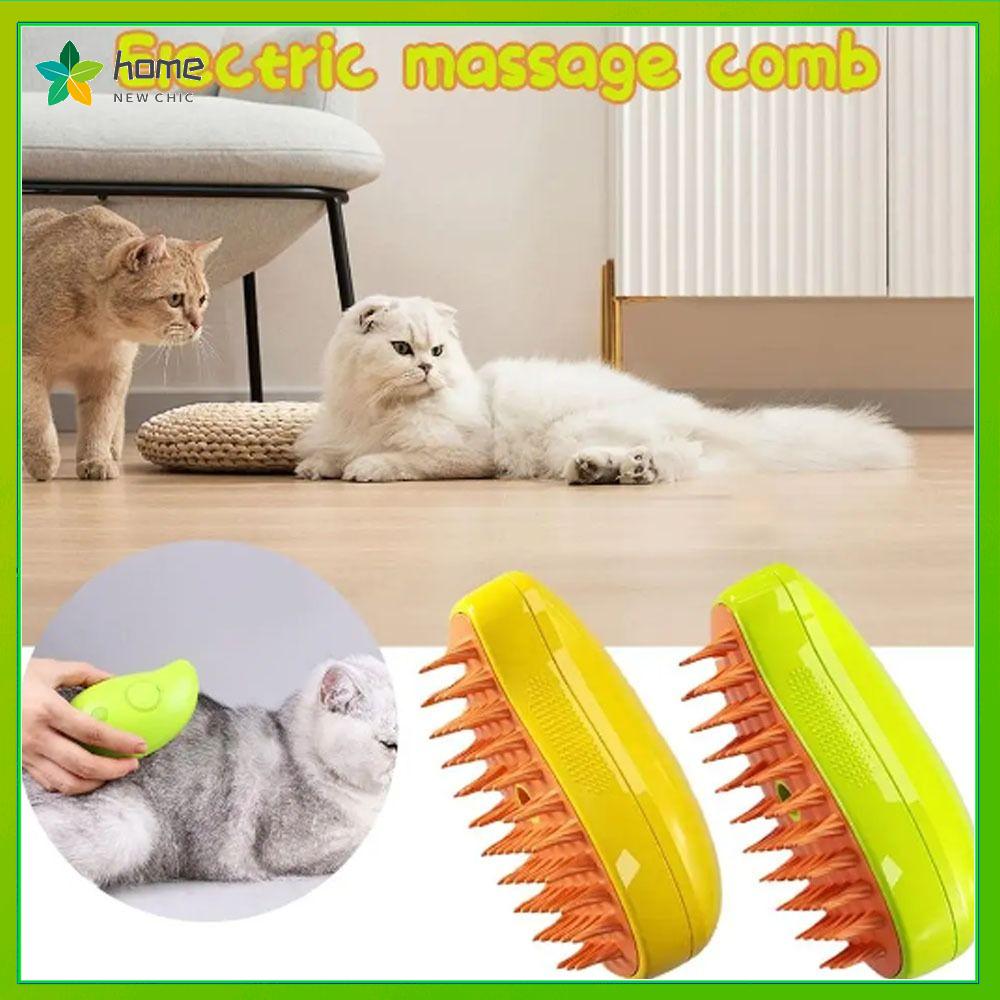 F5oa2udwc Chống Bay lông mèo Bàn là hơi nước 3 in1 Pet Điện Phun Lược Massage Xách Tay Lược gỡ lông cho thú cưng