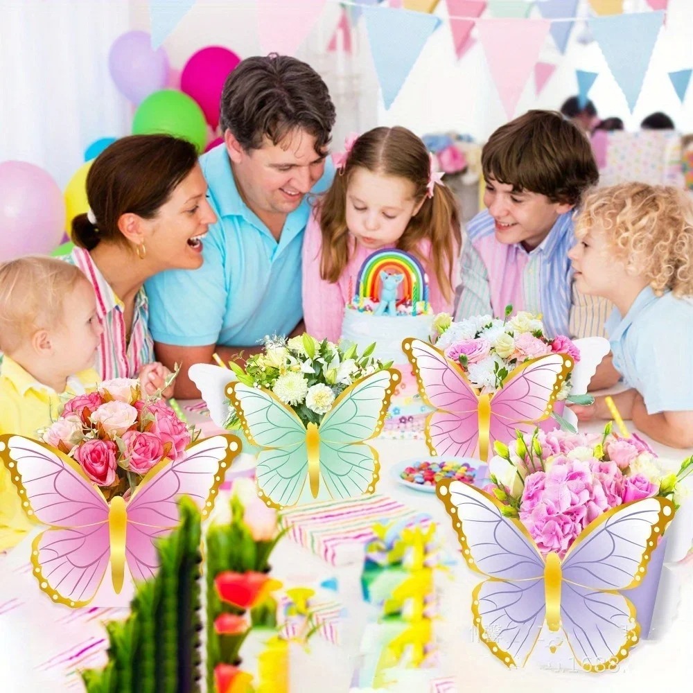 RANGAMALL Đầy màu sắc Hộp hoa bướm Dễ thương Tự làm Túi đóng gói quà tặng Đạo cụ sáng tạo 3D Hộp quà hình bướm Đồ dùng tiệc sinh nhật