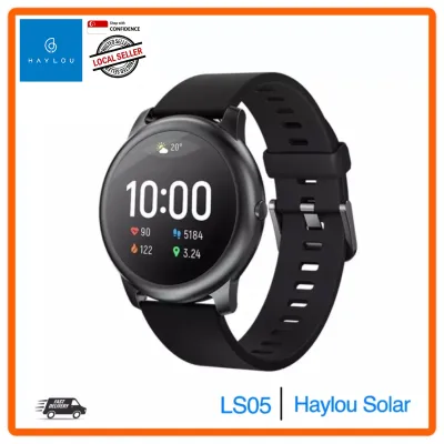 [Global Version] Haylou Solar LS05 Smart Watch Metal Round Case | 12 Sport Modes | Heart Rate Sleep Monitor | Fitness Tracker IP68 Waterproof Men Women Watch For Android IOS