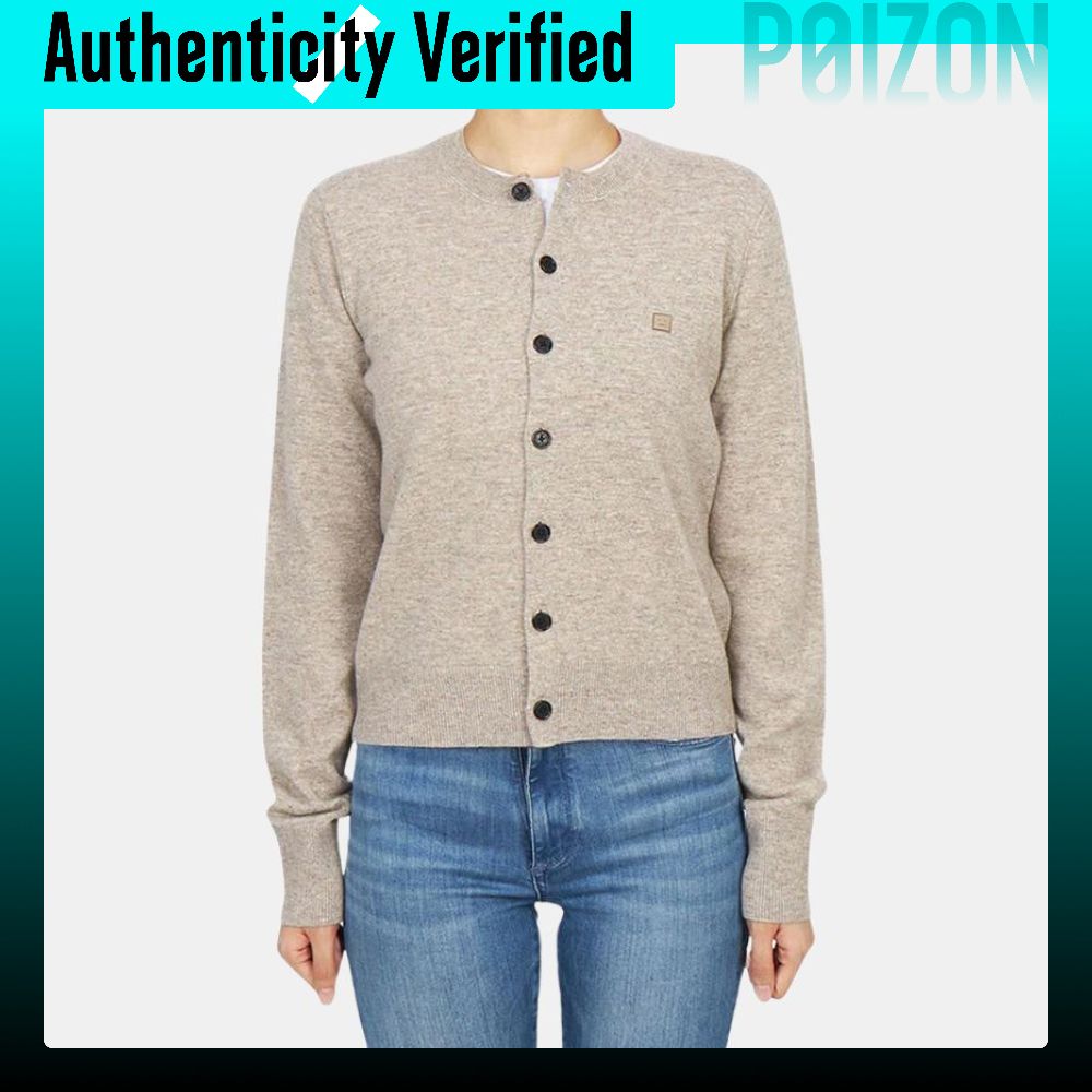 เสื้อผ้าแฟชั่นผู้หญิง Acne Studios Knitwear เสื้อคอกลมสีเบจผู้หญิง Moderate A60634-DRN