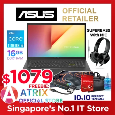 【Free MS Office】New ASUS Vivobook 15 K513 | 15.6” FHD Slim IPS | Intel Core i5-1135G7 | 16GB DDR4 | 512GB SSD | Intel Iris Xe Graphics | 2Y ASUS Warranty