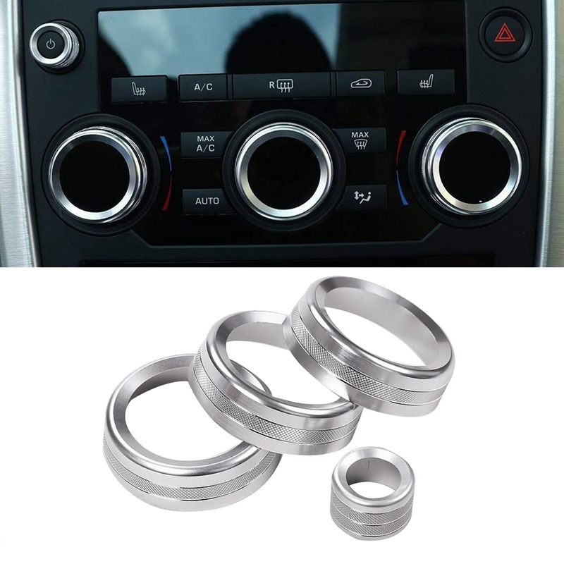 Car Aluminum Alloy Audio Air Conditioner Knob Switch Button Cover Decoration for Land Rover Discovery Sport 2015 - 2019