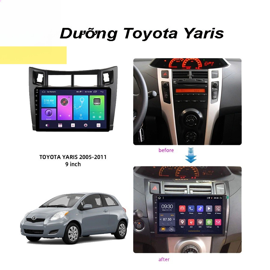 Mặt dưỡng Toyota Yaris 2008-2013 (9 inch)