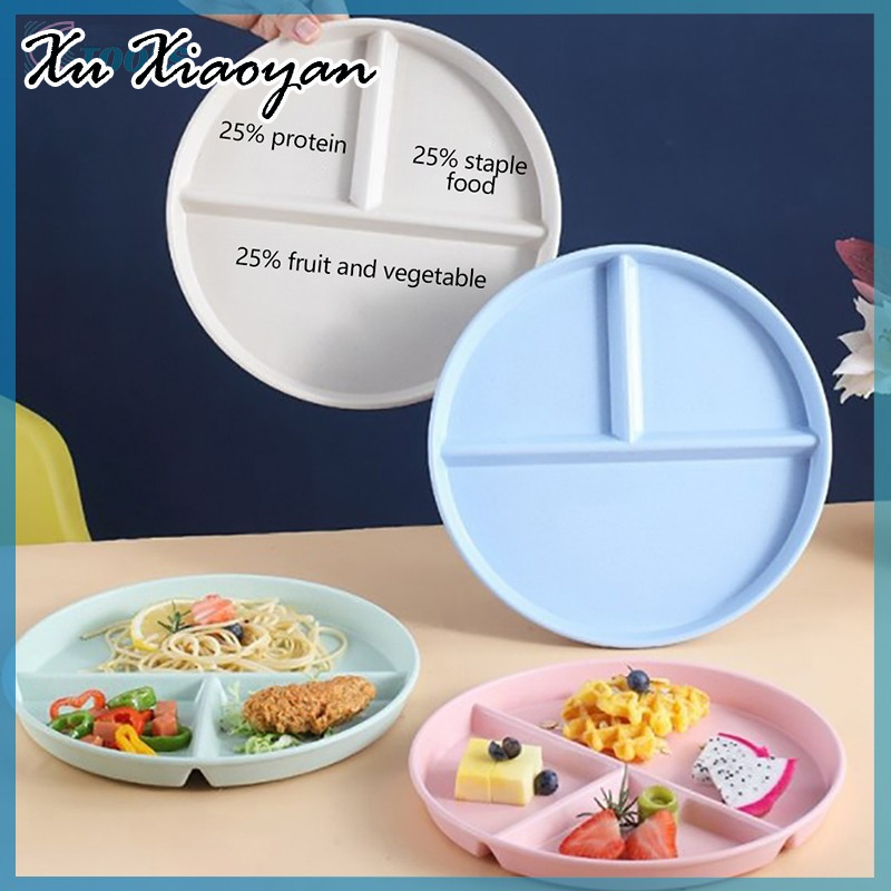 XUXIAOYAN จานแบ่งช่องแบบตะวันตกสามตาข่ายสำหรับสลัดผลไม้อาหารถาดแบ่งพาร์ติชั่นใหม่ ราคา 30 บาท*ส่งฟรี