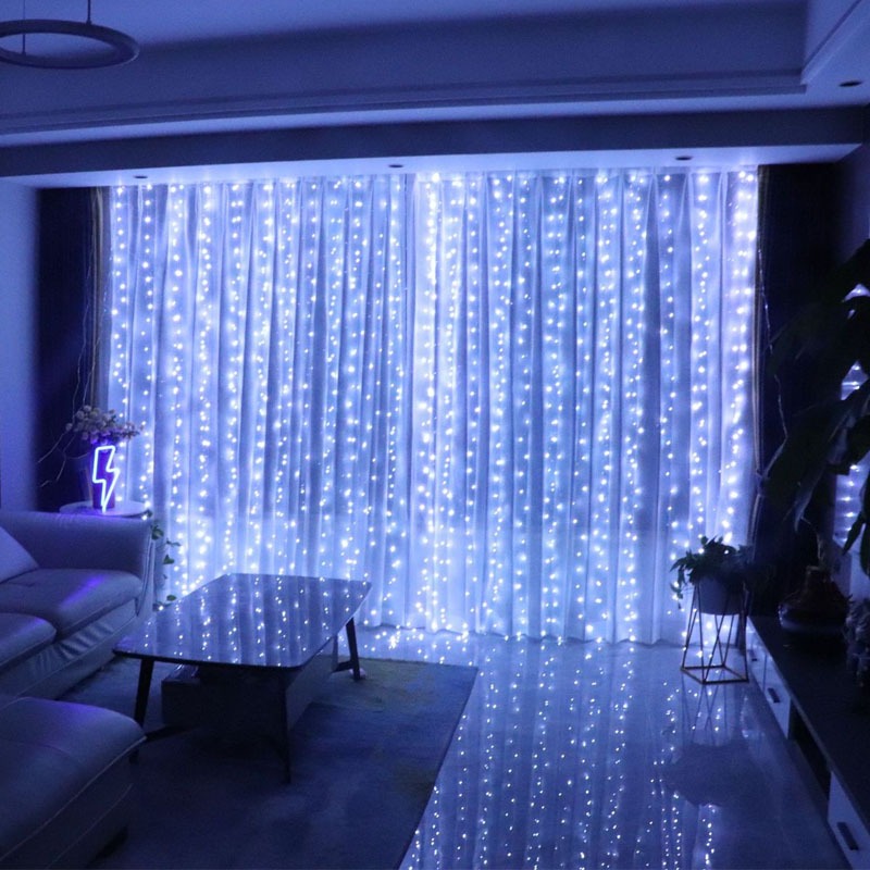 LED Tumblr Light Tirai 3x3 Waterfall Lampu Natal Tirai Panjang 3 x 3 meter LED Long Curtain Gorden Light