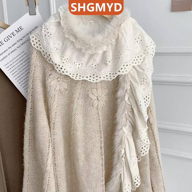 [COD] SHGMYD SPORTS ผ้าพันคอ Y2K สไตล์เกาหลีหวานแหววผ้าพันคอให้ความอบอุ่นนุ่มสำหรับผู้หญิงผ้าพันคอฮาราจูกุผ้าลูกไม้สำหรับฤดูหนาว ราคา 297 บาท*ส่งฟรี