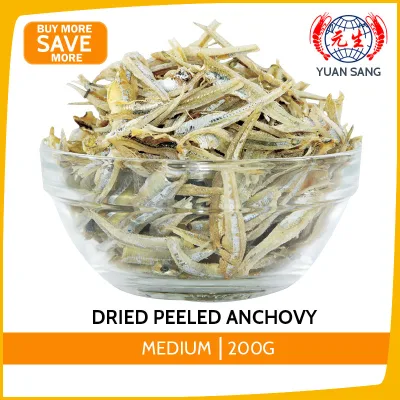 Dried Peeled Anchovy Ikan Bilis Medium 200g Seafood Groceries Food Anchovies Wholesale Quality