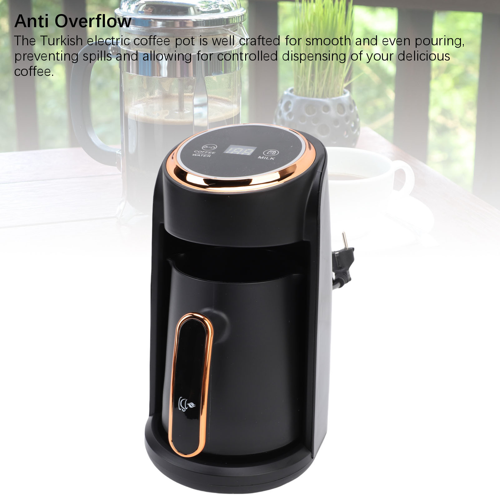 Cà phê Thổ Nhĩ Kỳ máy 600 Wát chống tràn 300ml có thể nhìn thấy cà phê Thổ Nhĩ Kỳ Máy pha cà phê 4 Cup cho văn phòng nhà cửa