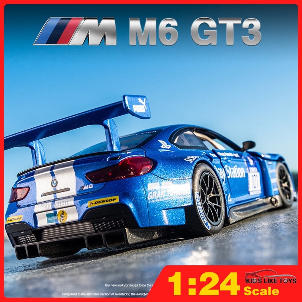 KLT 1:24 BMW M6 GT3 Diecast Metal Car Model Toy Zine Alloy Pull Back Vehicles Car boys Toys For Kids Gift ราคา 461 บาท*ส่งฟรี