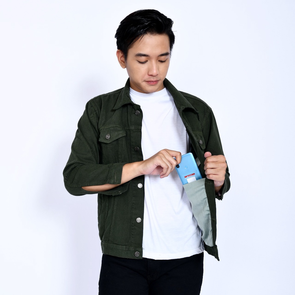 Jual Denim Jacket Men Green Terbaru 