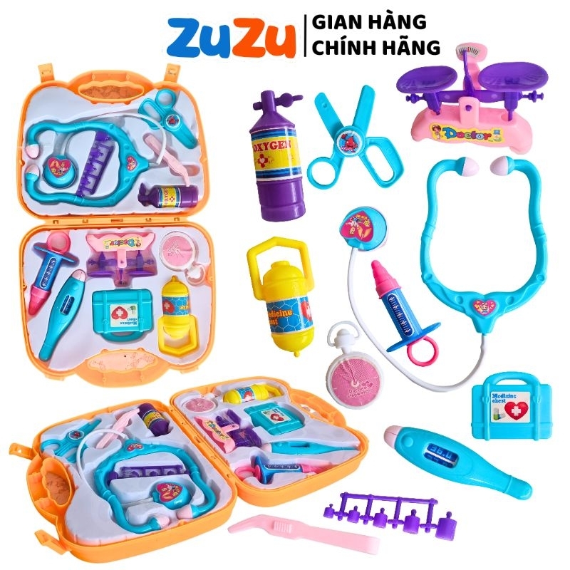 Bộ đồ chơi vali bác sĩ 12 món cho bé ZuZu bé tập làm bác sỹ y tá khám bệnh