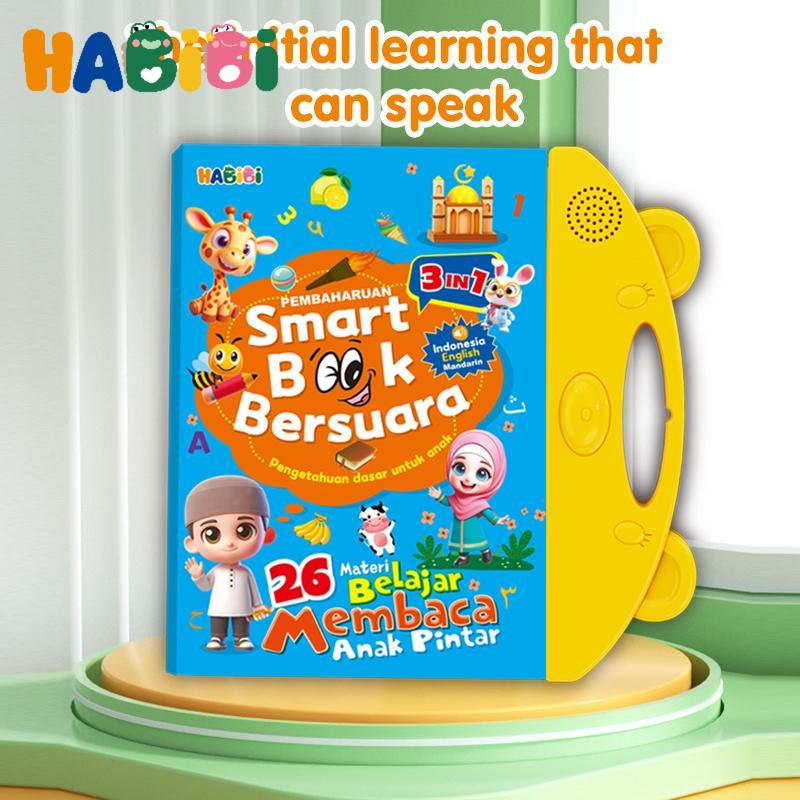 HABIBI E-Book Edukasi 3in1 Bahasa Elektronik Warna Biru Terang 3 Bahasa Inggris Mandarin Indonesia Buku Elektronik Pembelajaran 3 Bahasa Biru Edukatif untuk Pemula Smart Book Bersuara 26 Materi Belajar Membaca Anak Pintar Harga 98,000 rupiah*Gratis Ongkir