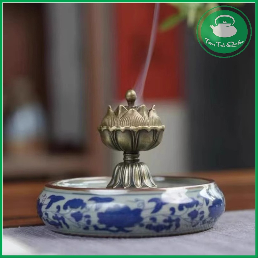 Lư đồng mini xông trầm búp sen