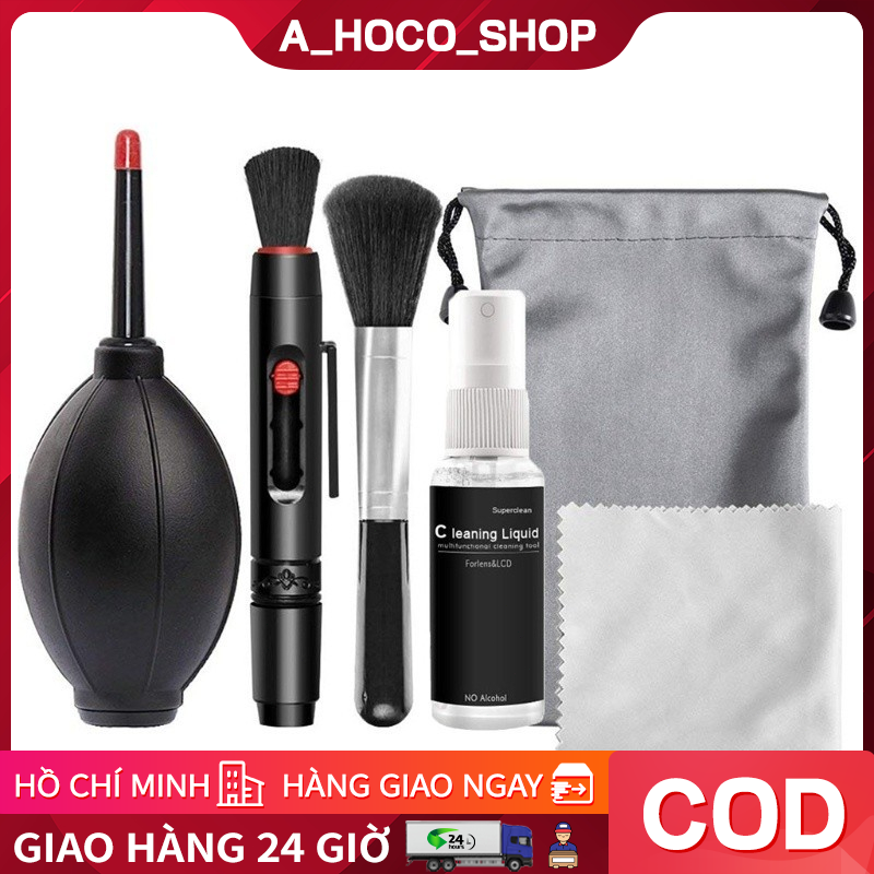 Set dụng cụ vệ sinh ống kính máy ảnh chuyên nghiệp 6 trong 1 HOCO