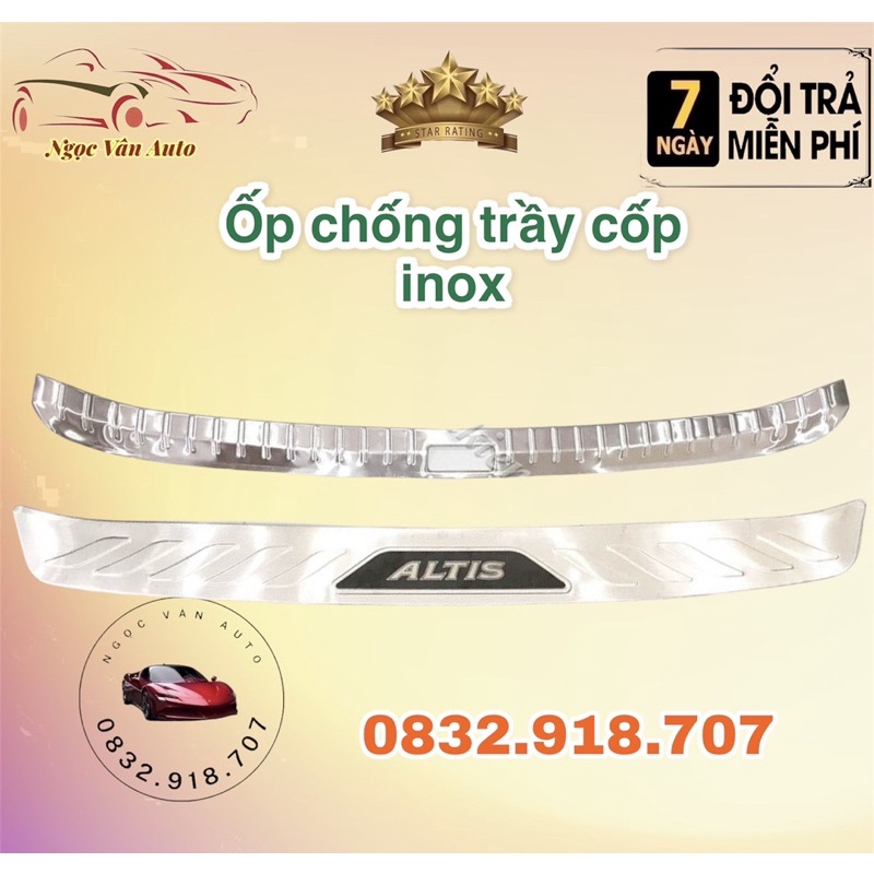 Ốp chống trầy cốp Altis 2014 - 2021 , Mẫu inox !