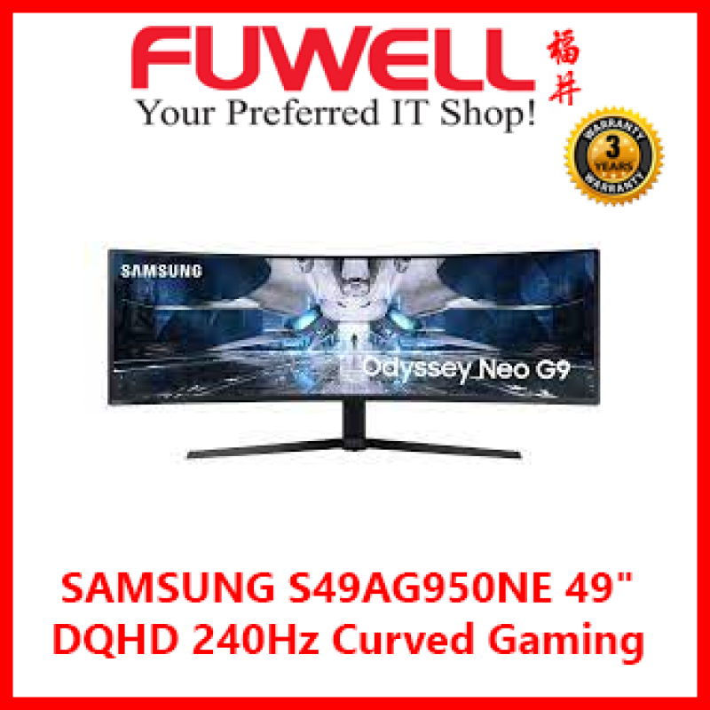 FUWELL- SAMSUNG S49AG950NE 49 [ Odyssey Neo G9 DQHD ] Curved Monitor  [LS49AG950NEXXS] [ 3Years Warranty by SG Distributors  ] Singapore