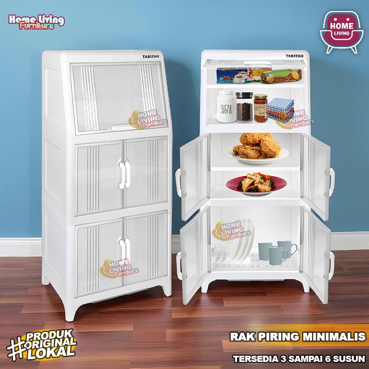 Plastic Dish Rack Multifunctional Food Cabinet Tabitha Festa Food Storage Rack Harga 95,000 rupiah*Gratis Ongkir