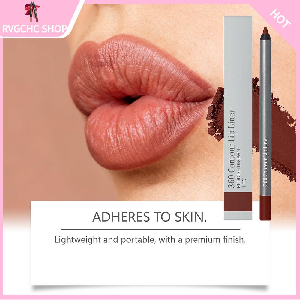 RVGCHC SHOP Bền bỉ Bút kẻ môi nhung lì Nâu đỏ Chống thấm nước Bút trang điểm môi Đa chức năng Phát triển màu sắc Bút kẻ môi Trang điểm môi