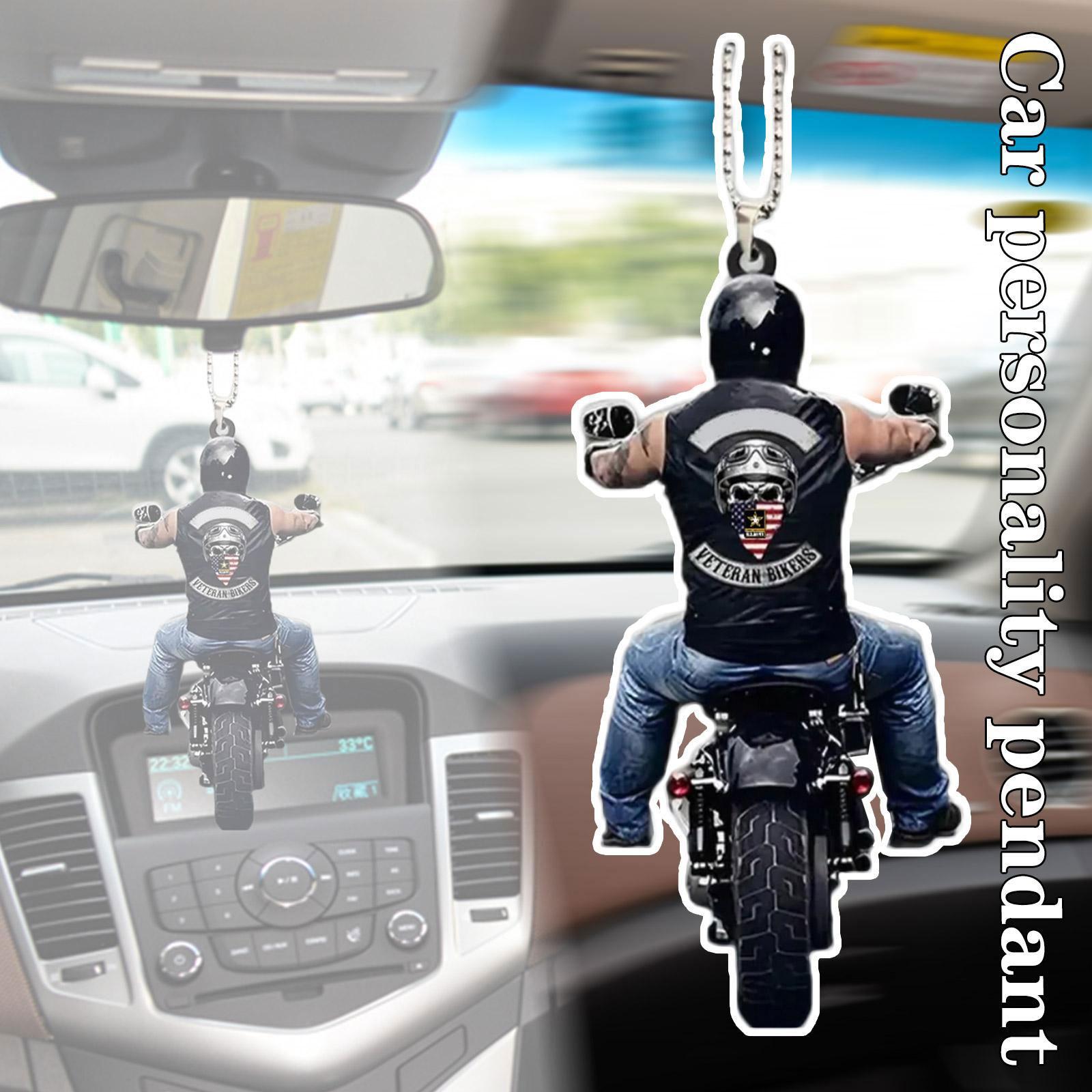 Motorcycle Rider Pendant Car Rear View Mirror Hanging Accessories Decorative Ornaments Supplies Pendant Auto Interior Car Decor R8Q1