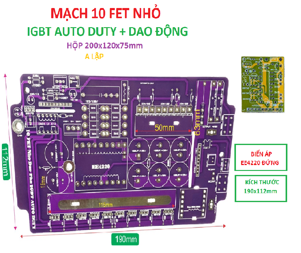 PCB bo mạch kích đ iện 10 fet Nhỏ băm IGBT Auto Duty - ĐIỆN TỬ A LẬP