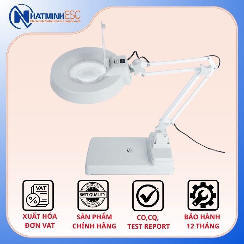 Kính lúp để bàn LT-86C 10X đèn LED thấu kính trắng (quang học)