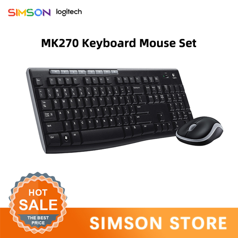 Logitech MK270 Wireless Keyboard and Mouse Combo Wireless Optical Mouse Portable 2.4G USB Full size Long Lifespa Singapore