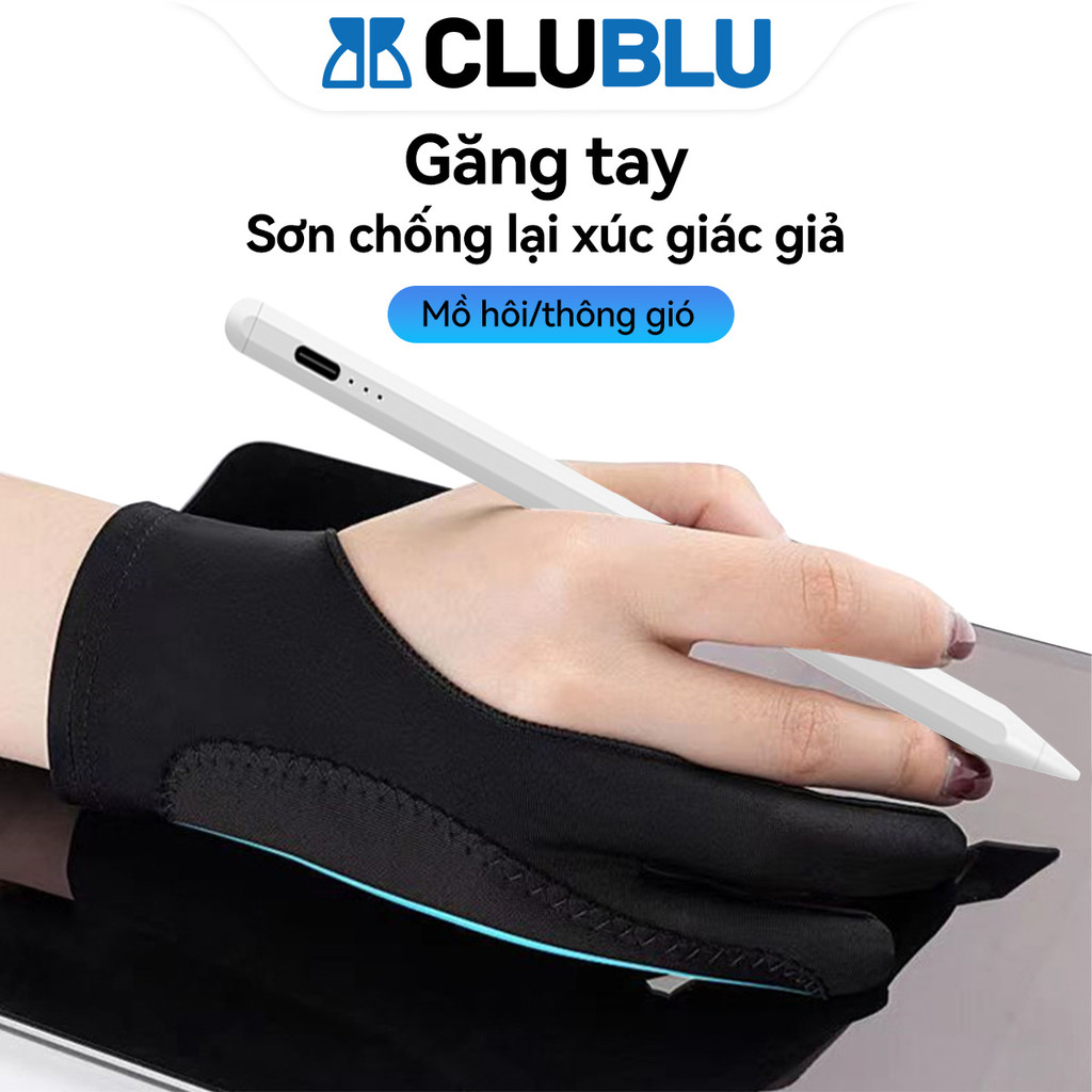-CLUBLU- Găng Tay Vẽ Hoạ Sĩ Bản Đặc Biệt Tranh Cảm Ứng Hở Hai Ngón Chuyên Cho Bảng Vẽ Điện Tử Tablet
