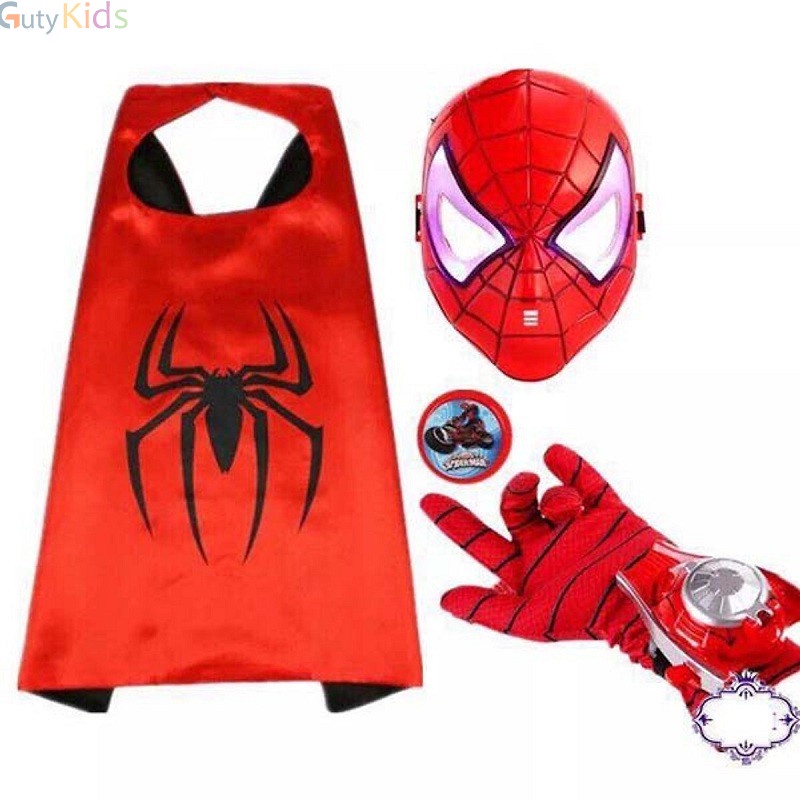 Áo choàng siêu nhân nhện kèm găng tay, mặt nạ, đeo tay bắn tia nhện
