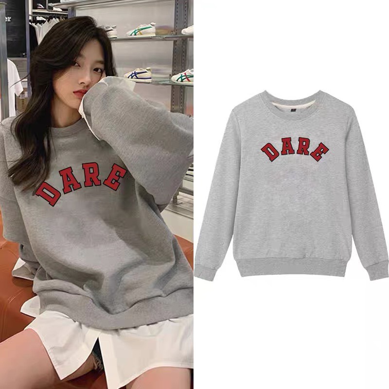 Ao nỉ sweater in hình Dare unisex form rộng áo nỉ in hình phong cách hàn quốc áo sweater ulzzang