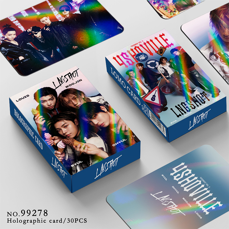 30 cái/hộp lngshot photocard 4shoville Holographic thẻ Kpop thẻ Lomo Bộ sưu tập thẻ