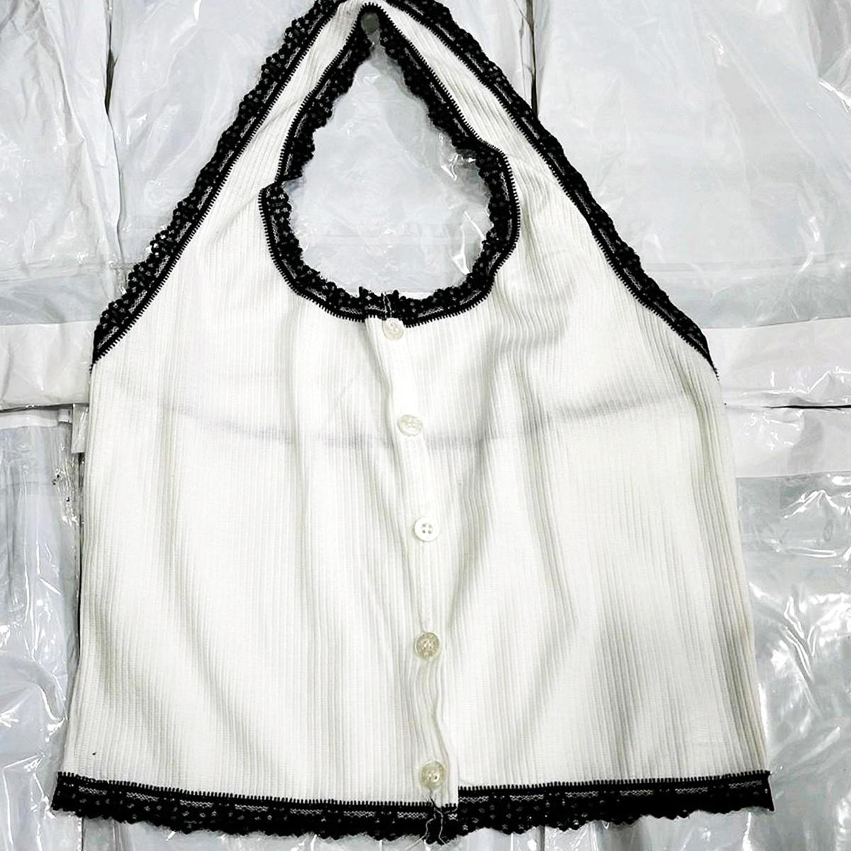 Áo dây yếm gân phối ren, áo thun yếm dây croptop