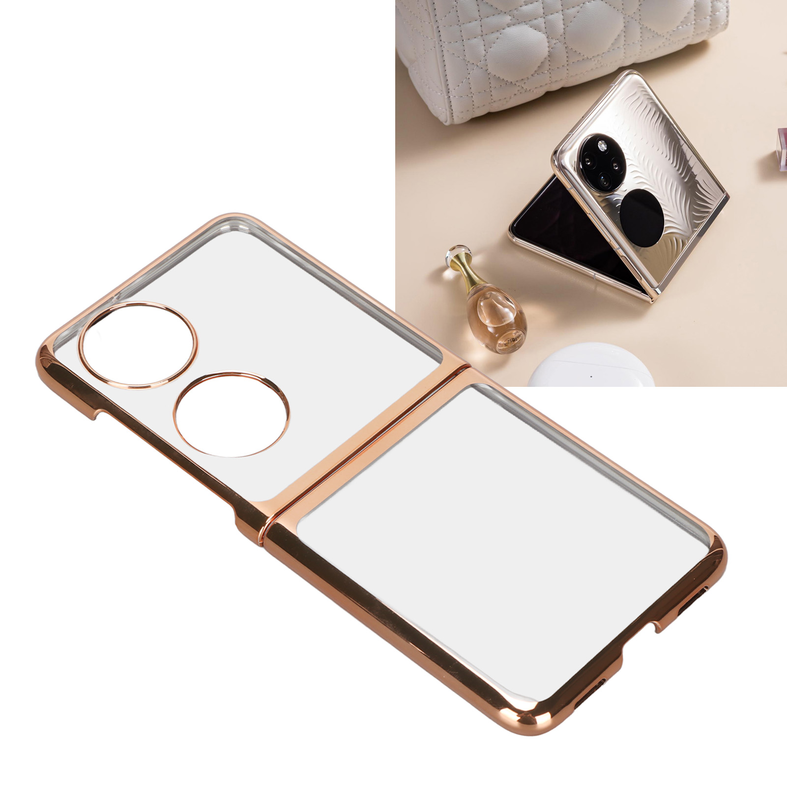 Garosa Vỏ bảo vệ gập PC mạ điện Semme cho P50 Pocket Vỏ vàng sành điệu có đầy đủ (Vàng) Giá 252,000 Đồng*Miễn phí vận chuyển