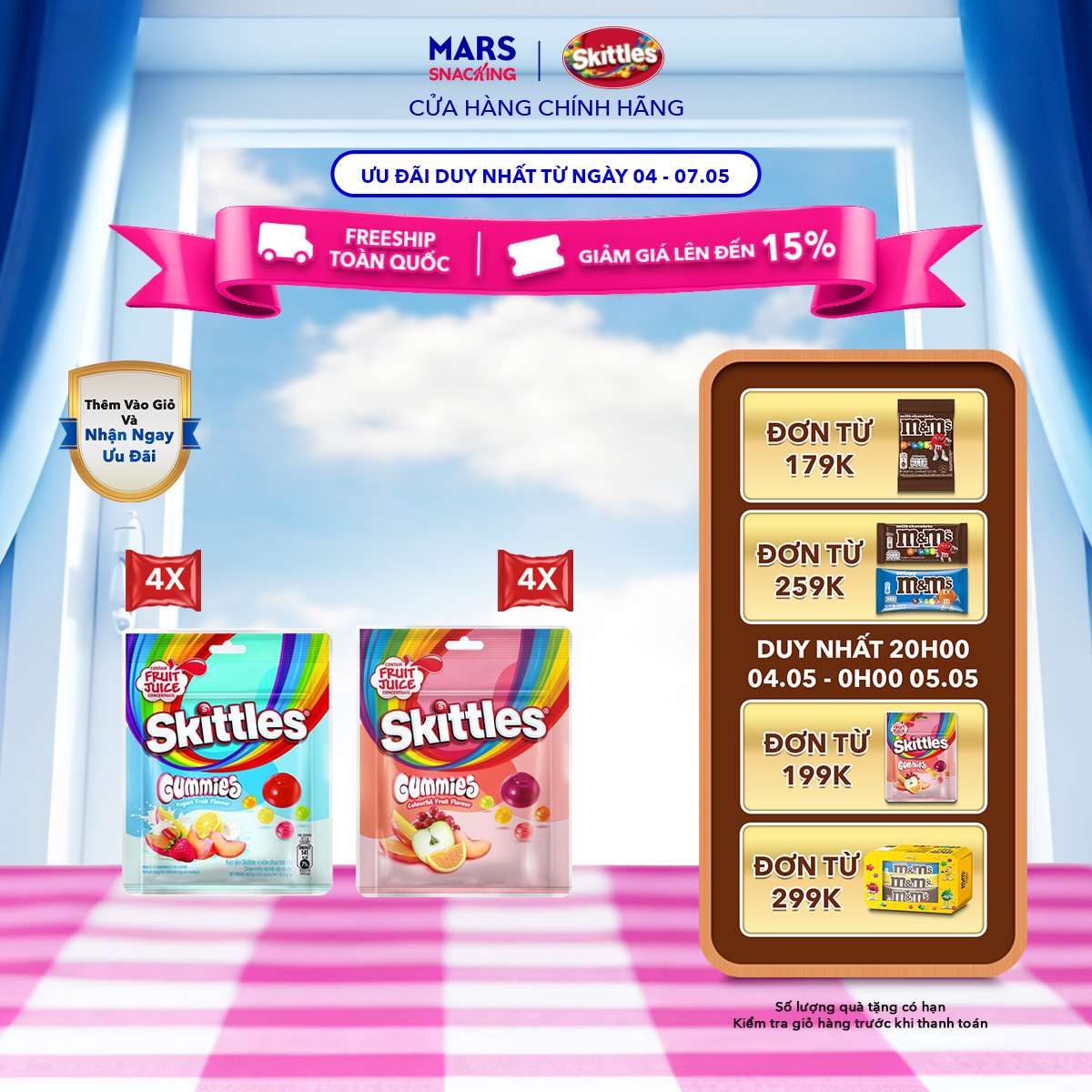 Combo 8 Gói kẹo dẻo Skittles Gummies mix vị - 4 gói vị trái cây và 4 gói vị sữa chua trái cây