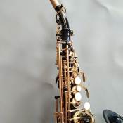 "Professional Soprano Saxophone in Black Nickel and Gold"