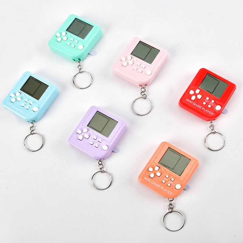 1PC mini cổ điển máy chơi trò chơi Retro hoài cổ Bảng điều khiển trò chơi với Keychain Tetris trò chơi video máy chơi game cầm tay đồ chơi điện tử