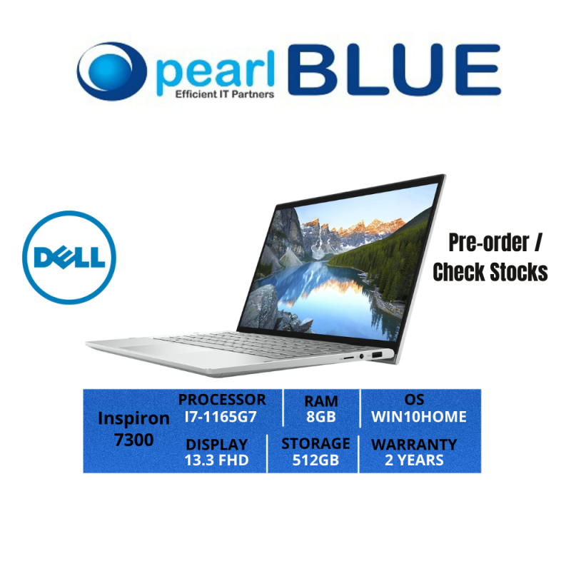 Dell Inspiron 13 | 7300 | I7-1165G7 | 8GB | 512GB | 13.3 FHD | 0.99KGS | WIFI6 | WIN10HOME | 2 YEARS WARRANTY